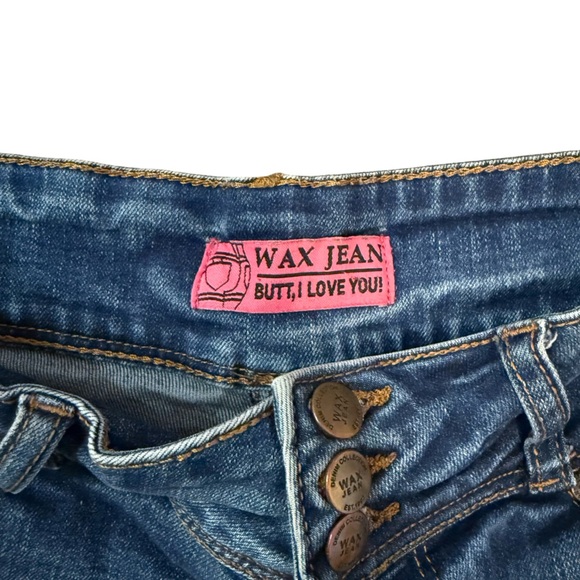Wax Jean Mid Rise Cuffed Denim Shorts Blue Size 26 - Picture 2 of 5